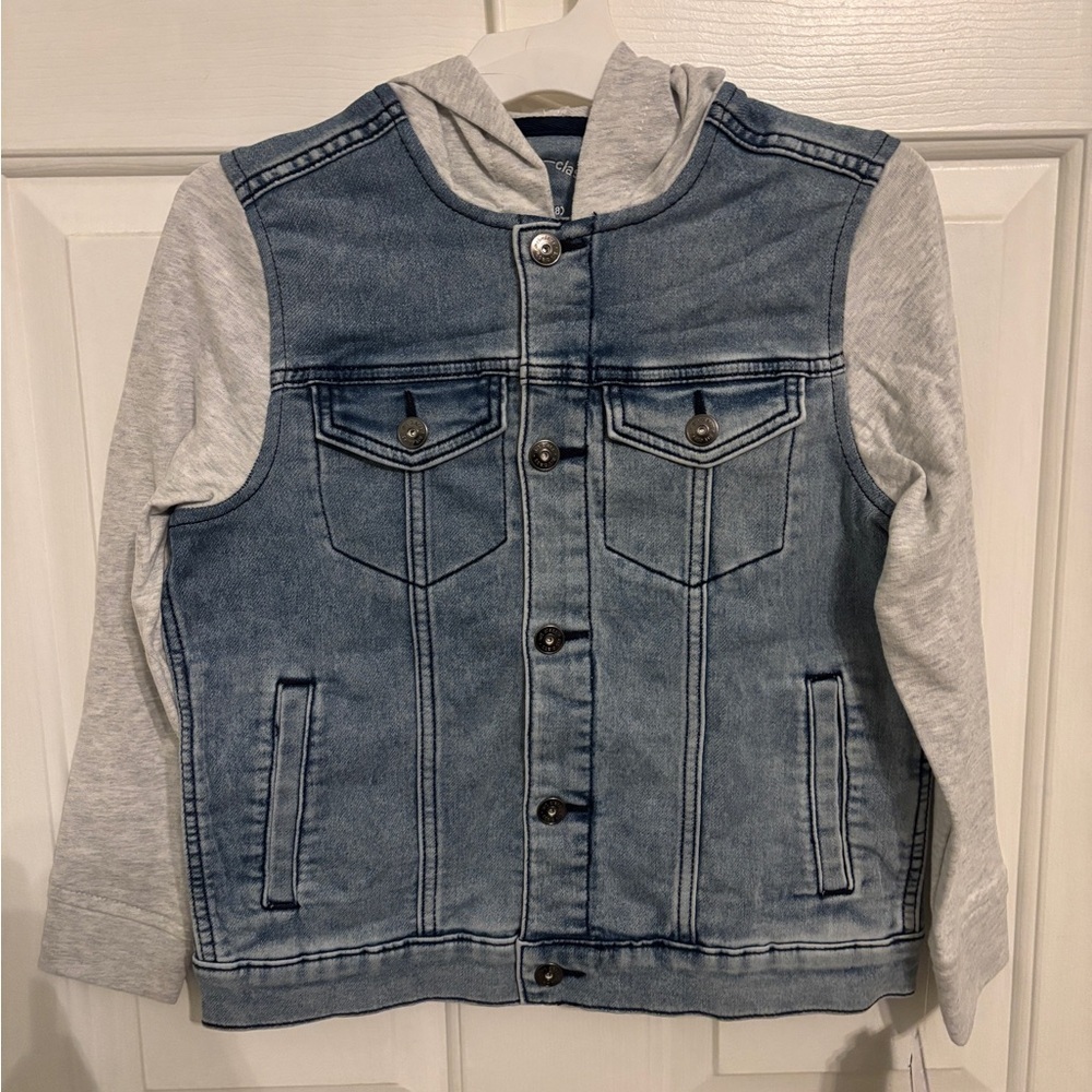 NWT Art Class Boys Denim Hooded Jacket Blue Gray Size M (8)